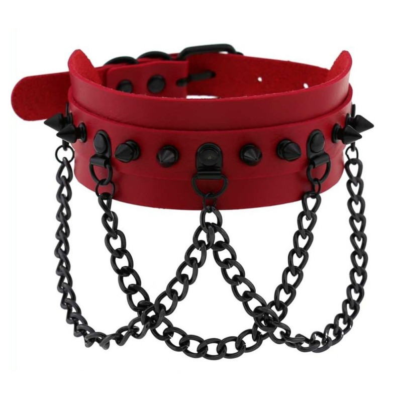 Joy Jewels Collier à pointes Piky Rouge-Noir